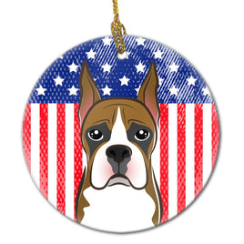 American Flag and Boxer Ceramic Ornament BB2153CO1