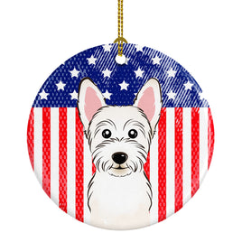 American Flag and Westie Ceramic Ornament BB2156CO1