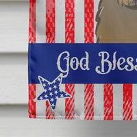 God Bless American Flag with Chocolate Labrador Flag Canvas House Size BB2164CHF