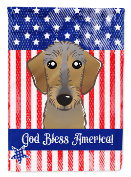 God Bless American Flag with Chocolate Labrador Flag Garden Size BB2164GF