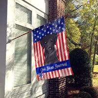 God Bless American Flag with Black Labrador Flag Canvas House Size BB2165CHF