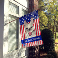 God Bless American Flag with French Bulldog Flag Canvas House Size BB2168CHF