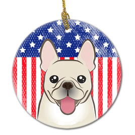 American Flag and French Bulldog Ceramic Ornament BB2168CO1