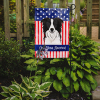 God Bless American Flag with Border Collie Flag Garden Size BB2171GF