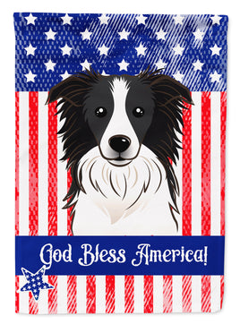 God Bless American Flag with Border Collie Flag Garden Size BB2171GF