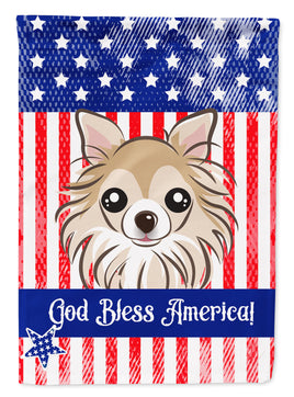 God Bless American Flag with Chihuahua Flag Garden Size BB2181GF