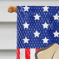 God Bless American Flag with Golden Retriever Flag Canvas House Size BB2182CHF