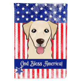 God Bless American Flag with Golden Retriever Flag Canvas House Size BB2182CHF