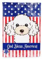 God Bless American Flag with White Poodle Flag Garden Size BB2187GF