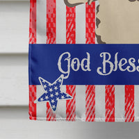 God Bless American Flag with Buff Poodle Flag Canvas House Size BB2188CHF