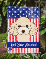 God Bless American Flag with Buff Poodle Flag Garden Size BB2188GF