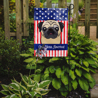 God Bless American Flag with Fawn Pug Flag Garden Size BB2192GF