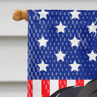 God Bless American Flag with Black Pug Flag Canvas House Size BB2193CHF