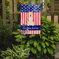 Patriotic USA White German Shepherd Flag Garden Size