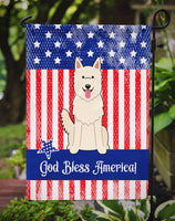 Patriotic USA White German Shepherd Flag Garden Size