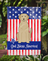 Patriotic USA Yellow Labrador Flag Garden Size