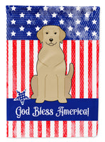 Patriotic USA Yellow Labrador Flag Garden Size