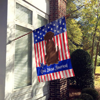 Patriotic USA Chocolate Labrador Flag Canvas House Size BB3051CHF