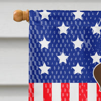 Patriotic USA Chocolate Labrador Flag Canvas House Size BB3051CHF