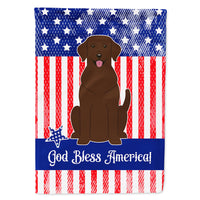 Patriotic USA Chocolate Labrador Flag Canvas House Size BB3051CHF