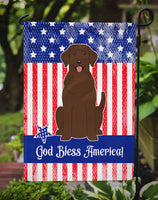 Patriotic USA Chocolate Labrador Flag Garden Size