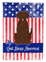 Patriotic USA Chocolate Labrador Flag Garden Size