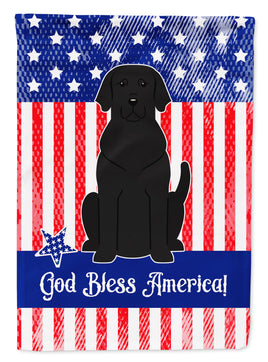 Patriotic USA Black Labrador Flag Garden Size