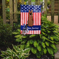 Patriotic USA German Shepherd Flag Garden Size