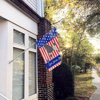 USA Patriotic Poodle Flag Canvas House Size BB3339CHF