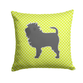 Affenpinscher Checkerboard Green Fabric Decorative Pillow BB3848PW1414