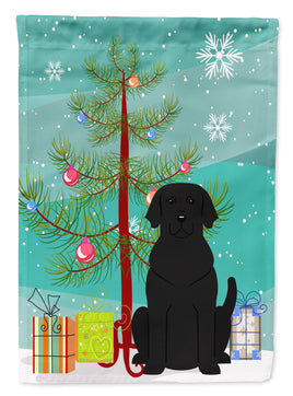 Merry Christmas Tree Black Labrador Flag Canvas House Size BB4182CHF