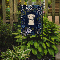 Blue Flowers Yellow Labrador Flag Garden Size