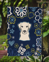 Blue Flowers Yellow Labrador Flag Garden Size