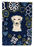 Blue Flowers Yellow Labrador Flag Garden Size