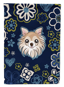 Blue Flowers Chihuahua Flag Garden Size BB5102GF