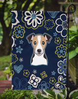 Blue Flowers Jack Russell Terrier Flag Garden Size BB5112GF