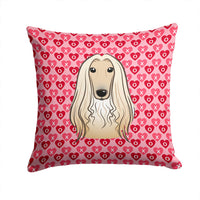 Afghan Hound Hearts Fabric Decorative Pillow BB5314PW1414