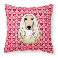 Afghan Hound Hearts Fabric Decorative Pillow BB5314PW1818