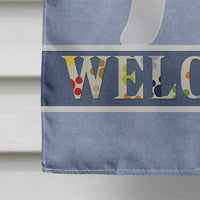 Bedlington Terrier Welcome Flag Canvas House Size BB5498CHF