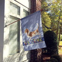 Basset Hound Welcome Flag Canvas House Size BB5506CHF