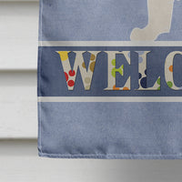 Black Border Collie Welcome Flag Canvas House Size BB5527CHF