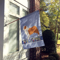 Australian Shepherd Dog Welcome Flag Canvas House Size BB5537CHF