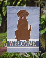 Chocolate Labrador Welcome Flag Garden Size BB5637GF