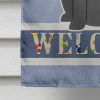 Black Labrador Welcome Flag Canvas House Size BB5638CHF