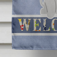 Bedlington Terrier Blue Welcome Flag Canvas House Size BB5671CHF