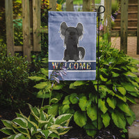 Chinese Crested Black Welcome Flag Garden Size BB5693GF