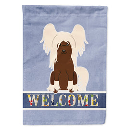 Chinese Crested Cream Welcome Flag Canvas House Size BB5694CHF