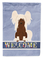 Chinese Crested Cream Welcome Flag Garden Size BB5694GF