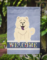 Chow Chow White Welcome Flag Garden Size BB5721GF