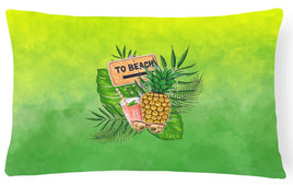 To the Beach Summer Canvas Fabric Decorative Pillow BB7450PW1216